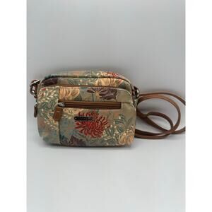 MultiSac Dynamic Mini Crossbody Bag Valencia Floral Chocolate Excellent Used